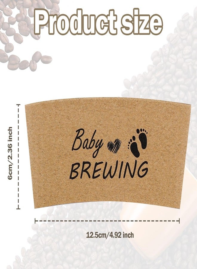 RMERVE 50 Pcs Baby Cup Baby is Brewing Coffee Sleeves, Coffee Cup Sleeves Disposable for Baby Shower Decorations, Hot Cold Drink Sleeves for 12/16/20 Oz Paper Cup - Image 2